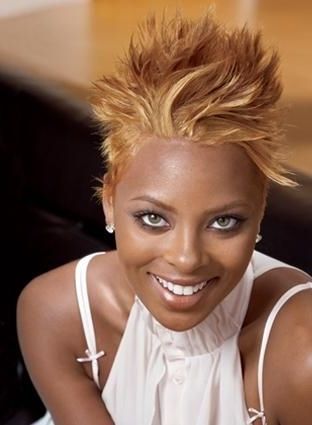 High Blonde Spiked Short Black Women Haircut | The Hair Chronicles Intended For Best And Newest Spiked Blonde Mohawk Hairstyles (View 1 of 25)