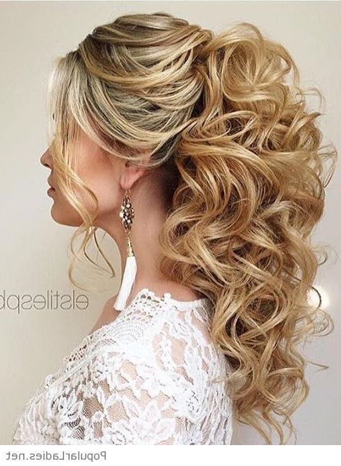High Curly Ponytail Wedding Hair | My Next Big Project | Pinterest Inside Neat Ponytail Hairstyles With Voluminous Curls (View 6 of 25)