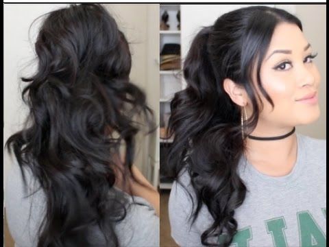Holiday Long Wavy Ponytail Inspired! – Youtube Throughout Wavy Ponytail Hairstyles (View 15 of 25)