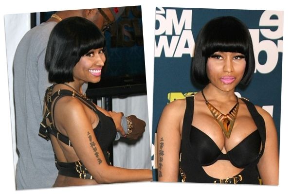 How To Get Nicki Minaj's 2011 Mtv Movie Awards Hairstyle Pertaining To Minaj Pony Hairstyles With Arched Bangs (View 15 of 25)