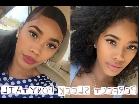 How To: The Perfect Sleek Ponytail For Curly Hair – Youtube Pertaining To Sleek Ponytail Hairstyles With Waves (View 11 of 25)