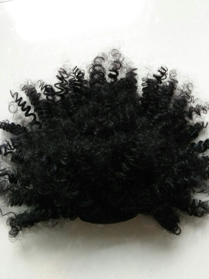 Human Hair Ponytail 80g Clip In Afro Puff Kinky Curly Drawstring In Embellished Drawstring Ponytail Hairstyles (View 17 of 25)