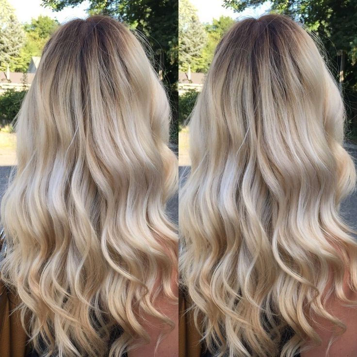 In Love With This Creamy Blonde/dark Root Effect. | Hair | Pinterest In Creamy Blonde Waves With Bangs (Photo 4 of 25)