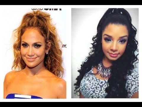 Jennifer Lopez Inspired Hair Tutorial : Half Up / Down Hairstyle Pertaining To Half Up Curly Look Pony Hairstyles (View 18 of 25)