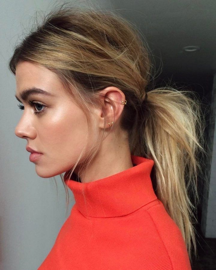 Low Pony Hairstyles, Ponytail Ideas, Makeup Hairstyle | Women's Fashion Within Messy Low Ponytail Hairstyles (Photo 20 of 25)