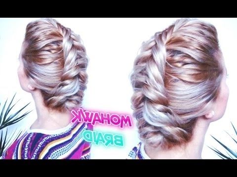 Medium Short Hairstyle Mohawk Dutch Fishtail Braid Updo | Awesome Within Undone Fishtail Mohawk Hairstyles (View 25 of 25)