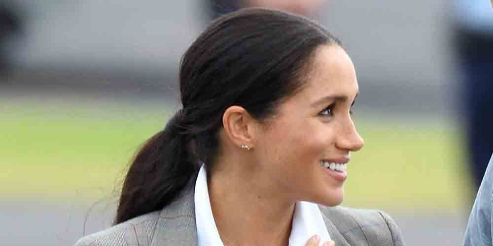 Meghan Markle's Sleek Ponytail In Australia – The Duchess Of With Sleek And Chic Ringlet Ponytail Hairstyles (View 21 of 25)