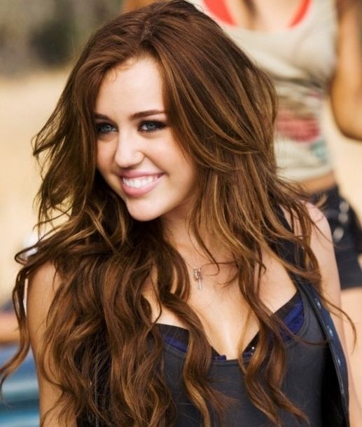 Miley Cyrus Wild Brown Wavy Hairstyles: Sexy Hairstyles For Summer For Ponytail Hairstyles With Wild Wavy Ombre (View 8 of 25)