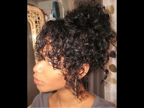 Natural Curly Hair Messy Bun (my First Video Ever) – Youtube Intended For Curled Up Messy Ponytail Hairstyles (View 11 of 25)