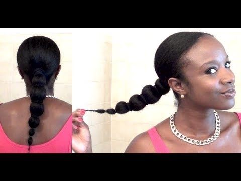 Natural Hair Bubble Ponytail | Nik Scott – Youtube Pertaining To Sleek Bubble Ponytail Hairstyles (View 6 of 25)