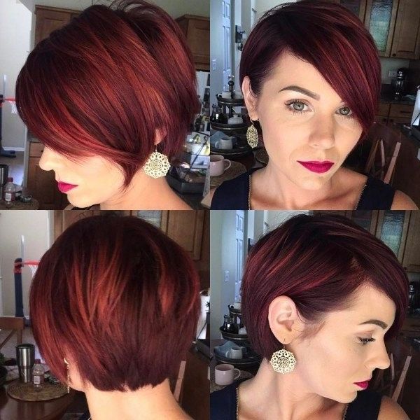 Featured Photo of 25 the Best Reddish Brown Layered Pixie Bob Hairstyles