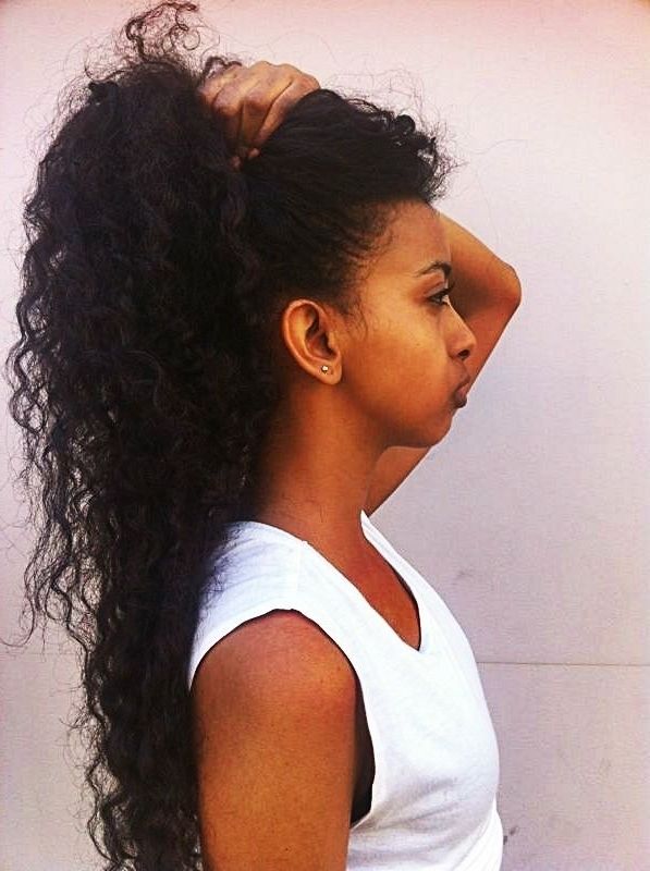 Relaxed Hair Model As Of Naturally Curly Hair Ponytail Within High Black Pony Hairstyles For Relaxed Hair (Photo 25 of 25)