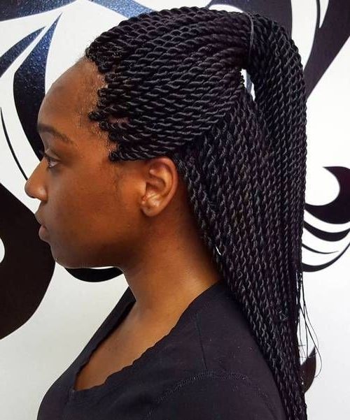 Senegalese Twists – 60 Ways To Turn Heads Quickly In 2018 | Natural With Cornrows And Senegalese Twists Ponytail Hairstyles (View 2 of 25)