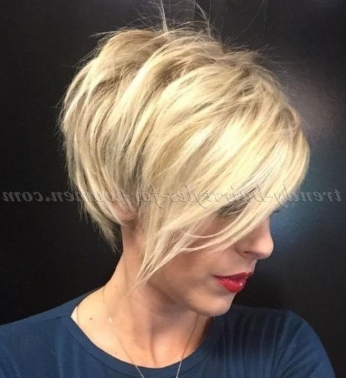 Short+hairstyles+with+long+bangs+ +short+blonde+hairstyle+with+long+ With Regard To Paper White Pixie Cut Blonde Hairstyles (Photo 1 of 25)