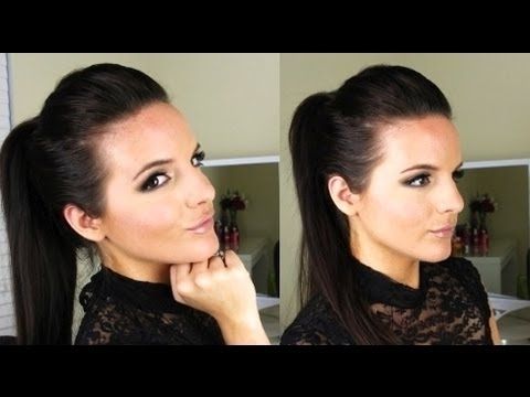 Sleek High Ponytail: Tutorial  Kim Kardashian Inspired | Casey With Poofy Ponytail Hairstyles With Bump (Photo 10 of 25)