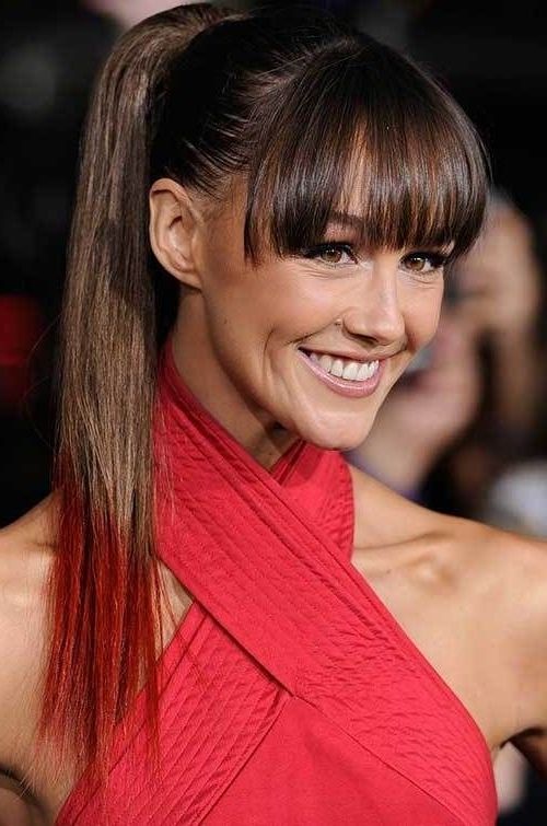Sleek Ponytail Hairstyle With Bangs Ponytails With Bangs | Bangs Throughout Sleek Pony Hairstyles With Thick Side Bangs (View 2 of 25)