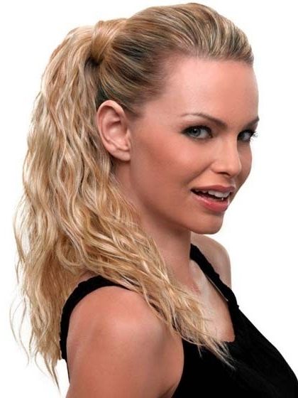 Synthetic Clip In Wavy Ponytail, Black Ponytail Hairstyles With With Regard To Wavy Ponytail Hairstyles (View 25 of 25)