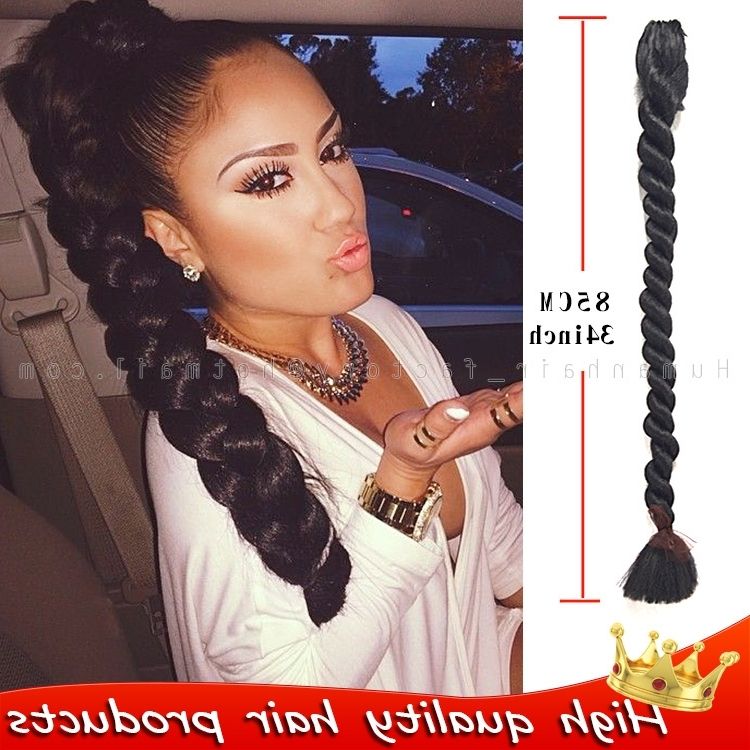 Synthetic Hair Extensions Braiding Hair 34Inch High Quality Super Within Long Braided Ponytail Hairstyles (View 19 of 26)