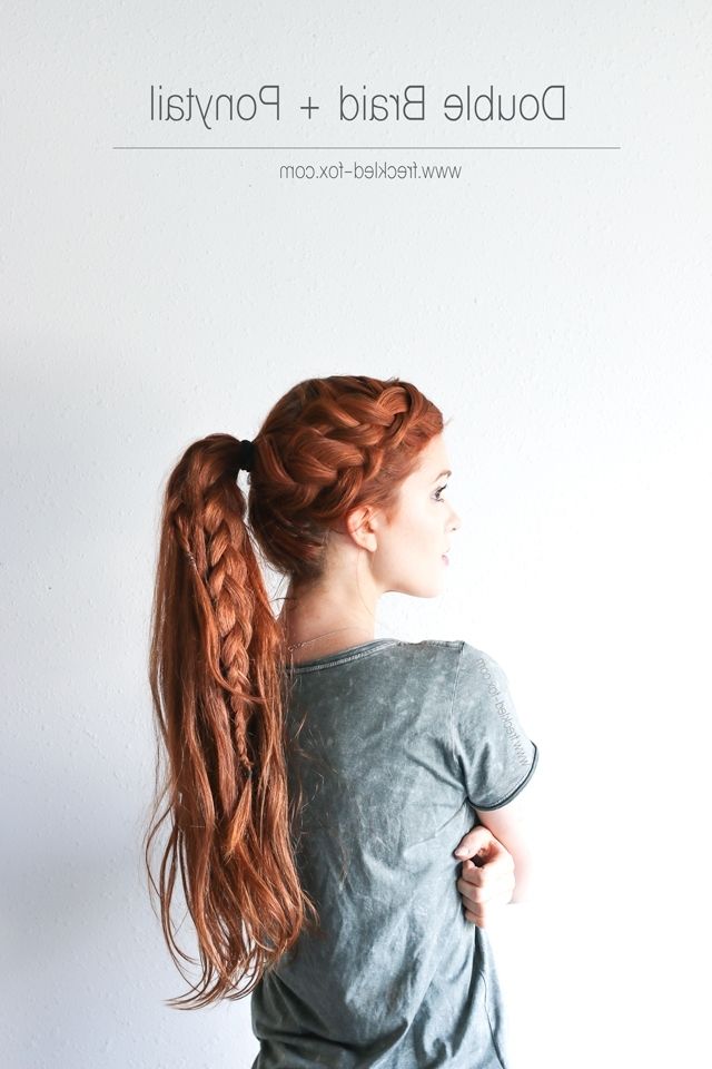 The Freckled Fox: The Double Braid + Ponytail Hairstyle Intended For Double Floating Braid Hairstyles (Photo 15 of 25)