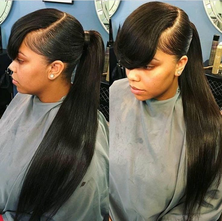 Theextramile!" – Long Pony And Bangs. | Natural Hair Growth Regarding Sleek Pony Hairstyles With Thick Side Bangs (Photo 10 of 25)