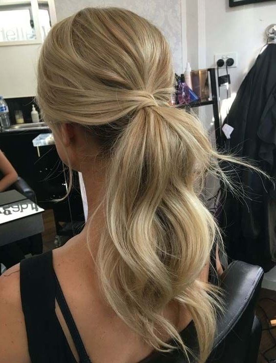 Trendy Hairstyle For Women | Prom Hairstyles Medium | Pinterest Intended For Mid Length Wavy Messy Ponytail Hairstyles (Photo 2 of 25)