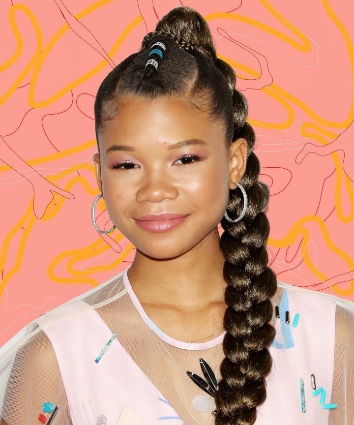 Why Celebs Are Wearing Braided Ponytails This Summer Pertaining To Braided Millennial Pink Pony Hairstyles (View 11 of 25)