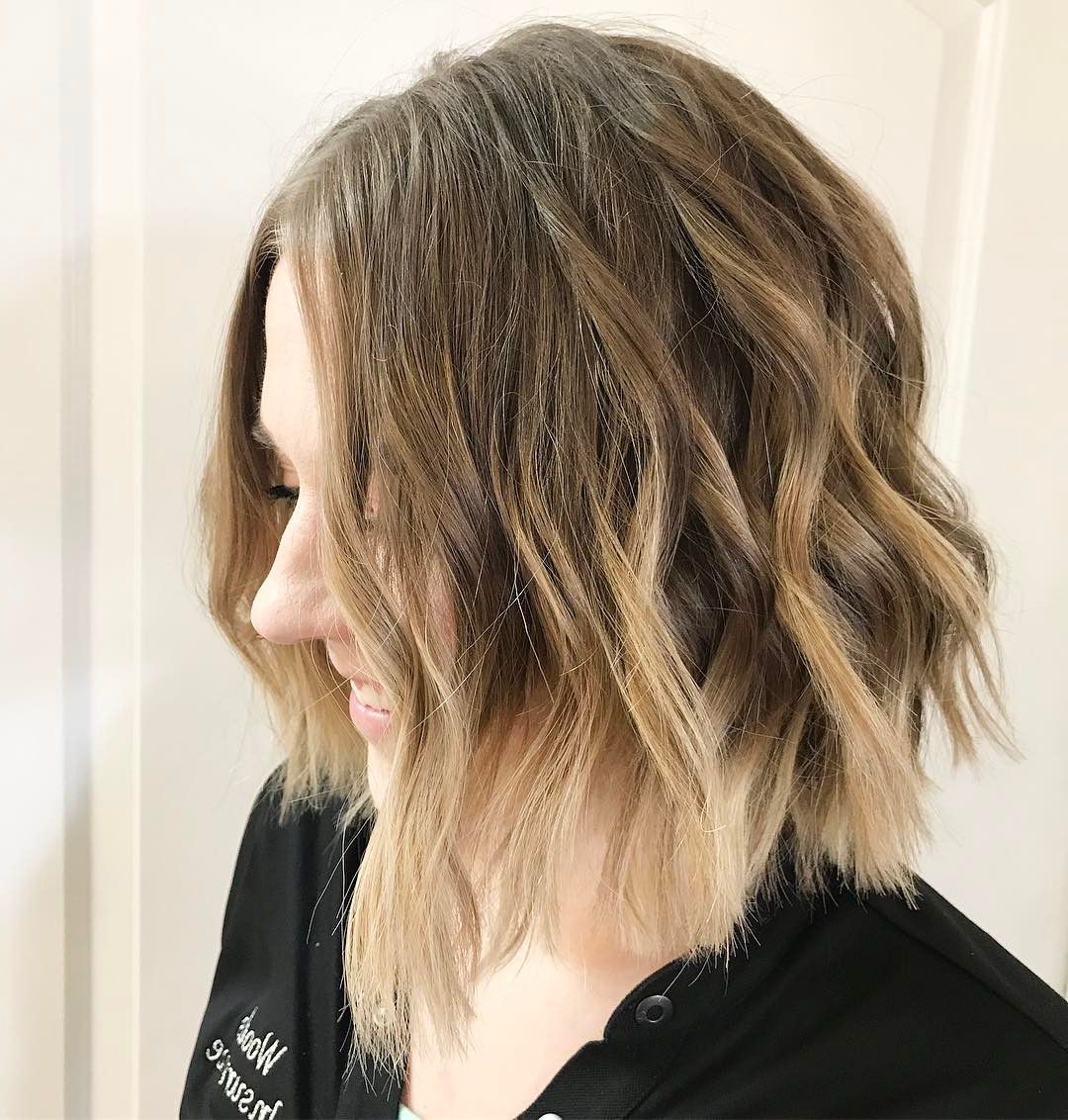 10 Beautiful Medium Bob Haircuts &edgy Looks: Shoulder Length For Nape Length Brown Bob Hairstyles With Messy Curls (View 4 of 25)