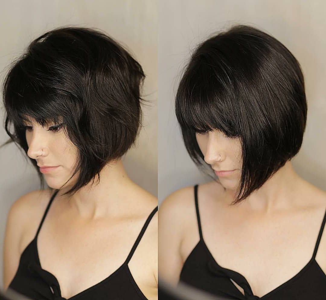 10 Fab Short Hairstyles With Texture & Color, 2018 Women Short Haircuts Throughout Short Haircuts With Full Bangs (Photo 17 of 25)