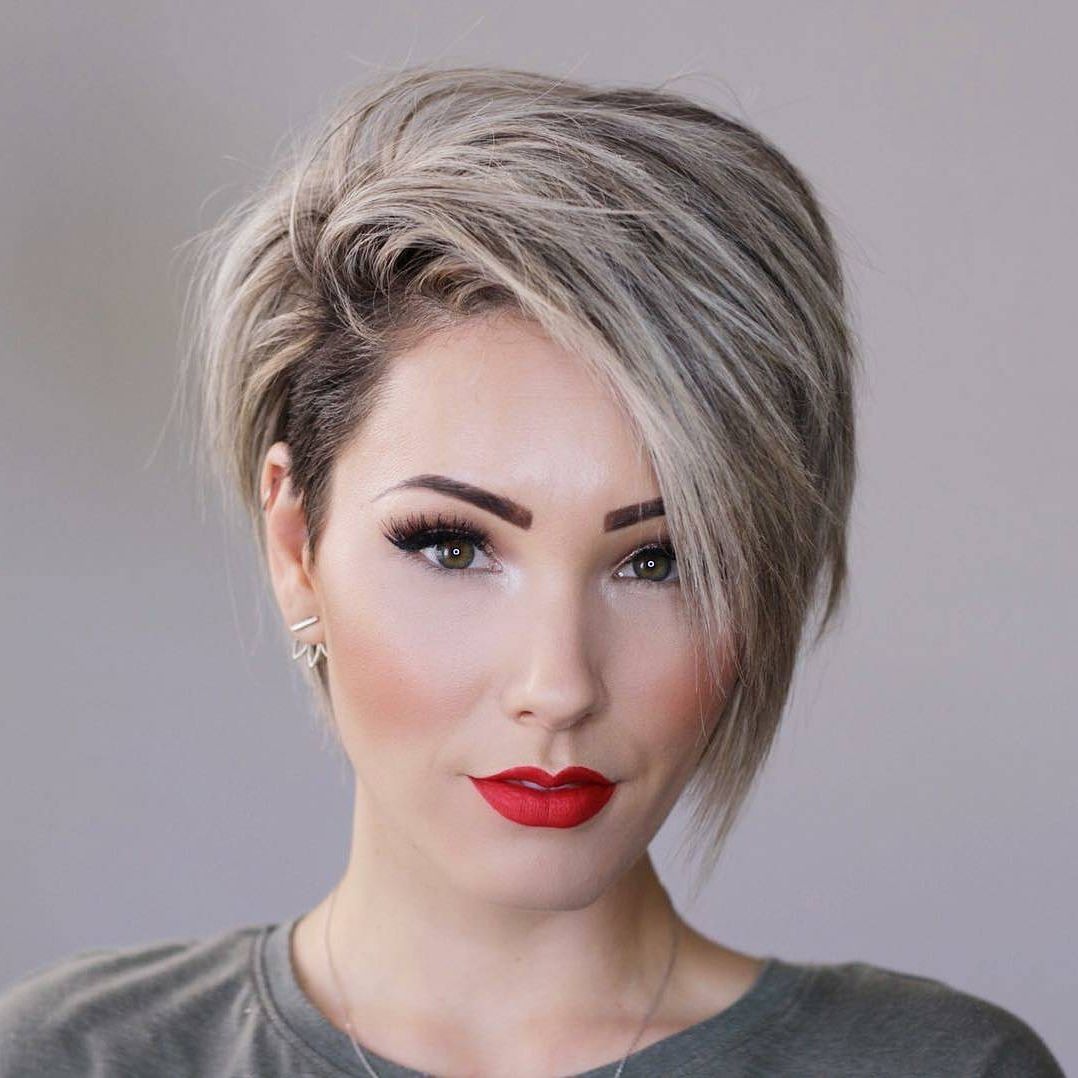 10 New Short Hairstyles For Thick Hair 2018, Women Haircut Ideas Throughout Short Haircuts For Long Face (Photo 21 of 25)