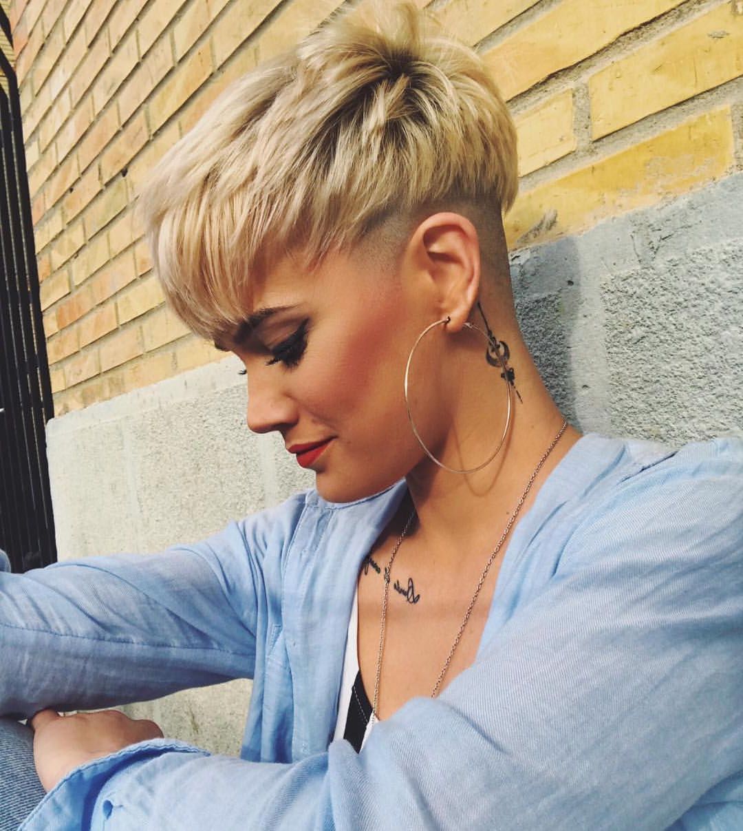 10 Stylish Pixie Haircuts – Women Short Undercut Hairstyles 2018 – 2019 Intended For Curly Pixie Hairstyles With V Cut Nape (Photo 12 of 25)