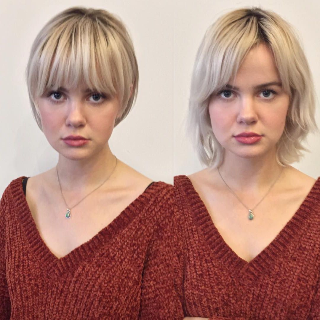10 Trendy Before And After Transformations From Long Hair To Short Regarding Short Hairstyles Swept Off The Face (Photo 16 of 25)