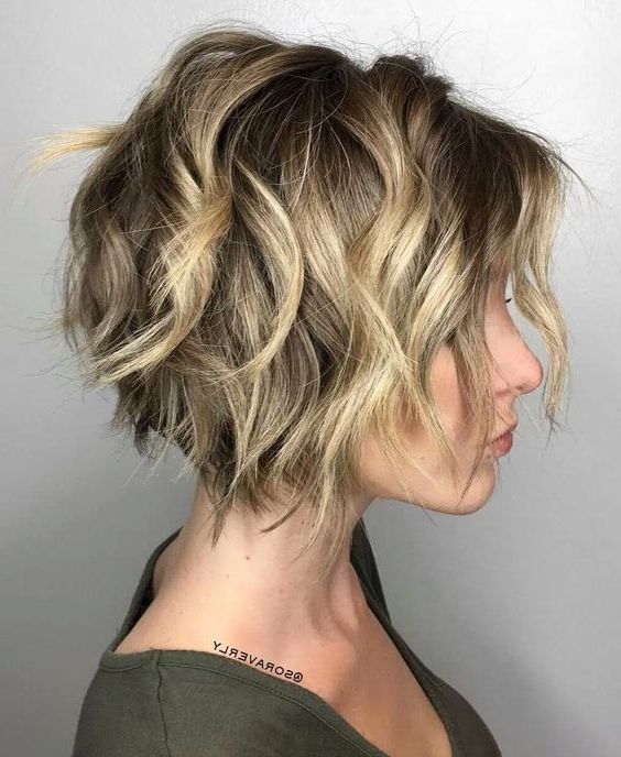 10 Trendy Messy Bob Hairstyles And Haircuts, 2019 Female Short Hair Intended For Short Bob Hairstyles With Piece Y Layers And Babylights (View 8 of 25)