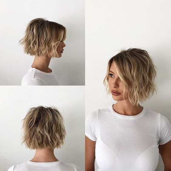 100 Mind Blowing Short Hairstyles For Fine Hair | Haircut Pertaining To Wavy Bronde Bob Shag Haircuts (Photo 7 of 25)