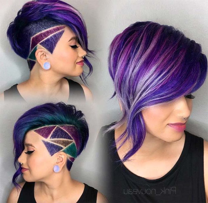 100 Short Hairstyles For Women: Pixie, Bob, Undercut Hair | Fashionisers Regarding Edgy Purple Tinted Pixie Haircuts (Photo 23 of 25)