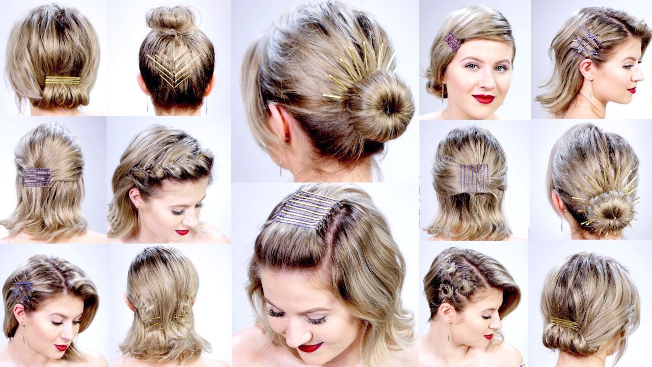 11 Super Easy Hairstyles With Bobby Pins For Short Hair | Milabu With Really Cute Hairstyles For Short Hair (Photo 4 of 25)