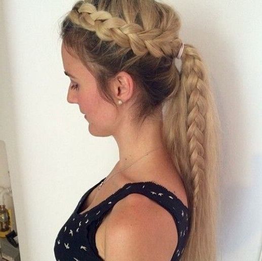 15 Adorable French Braid Ponytails For Long Hair | Women's Hair Pertaining To Long Ponytails With Side Braid (View 3 of 25)