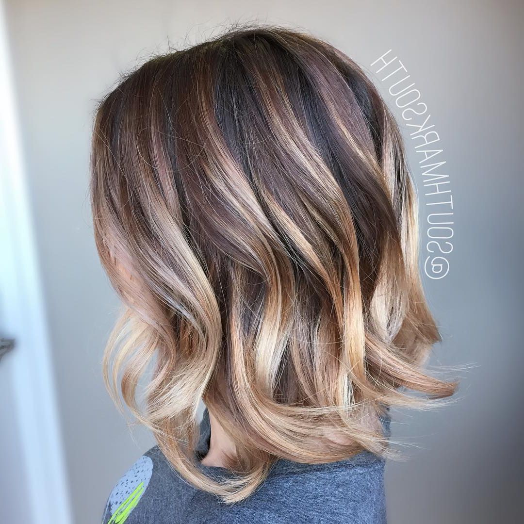 15 Amazing Balayage Hairstyles 2018 – Hottest Balayage Hair Color Intended For Choppy Golden Blonde Balayage Bob Hairstyles (View 13 of 25)