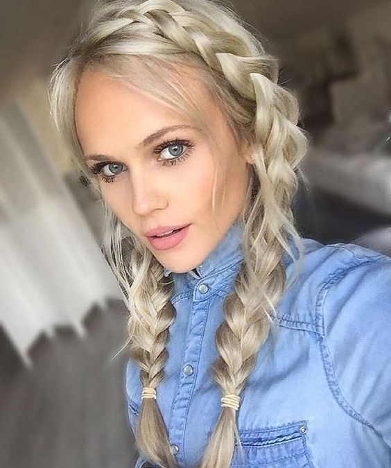 17 Chic Double Braided Hairstyles You Will Love | Styles Weekly Regarding Blonde Ponytails With Double Braid (View 15 of 25)