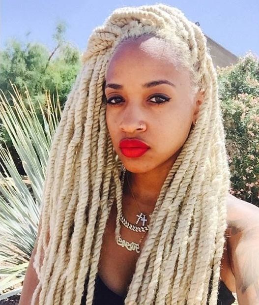 19 Fabulous Kinky Twists Hairstyles | Stayglam Intended For Blonde Braided And Twisted Ponytails (View 20 of 25)