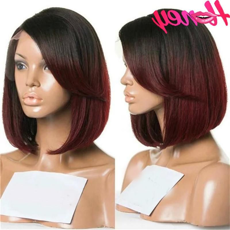 1bt99j# Color Ombre Bob Wig Full Lace&glueless Lace Front Wig Two Within Straight Cut Two Tone Bob Hairstyles (Photo 17 of 25)