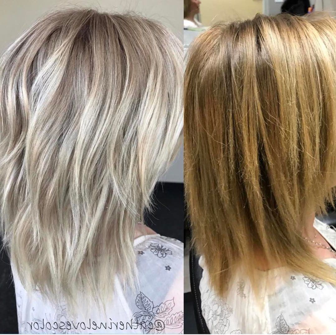 20 Adorable Ash Blonde Hairstyles To Try: Hair Color Ideas 2018 In Choppy Golden Blonde Balayage Bob Hairstyles (Photo 21 of 25)