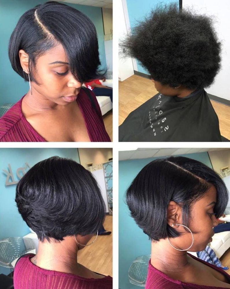 2019 Burgundy Short Hairstyles Awesome Silk Press And Cut Kee Short Throughout Burgundy Short Hairstyles (Photo 19 of 25)