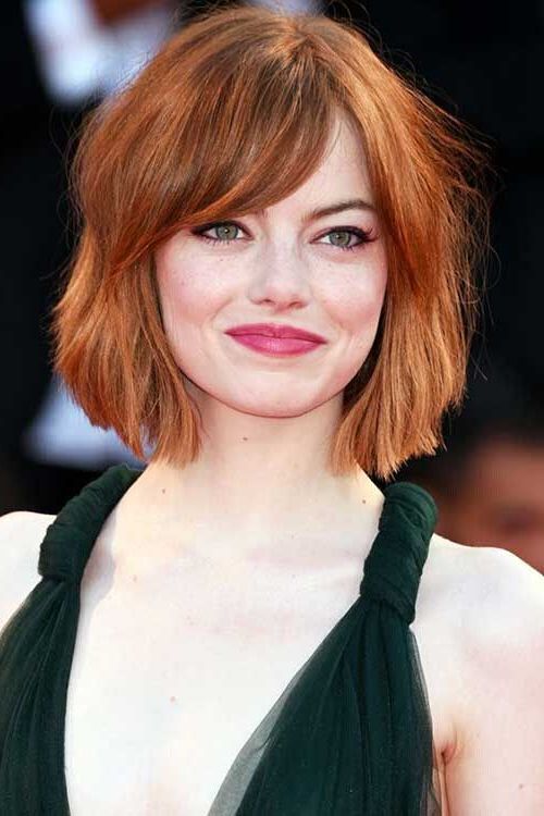 22 Flattering Hairstyles For Round Faces – Pretty Designs Pertaining To Rounded Bob Hairstyles With Side Bangs (Photo 16 of 25)