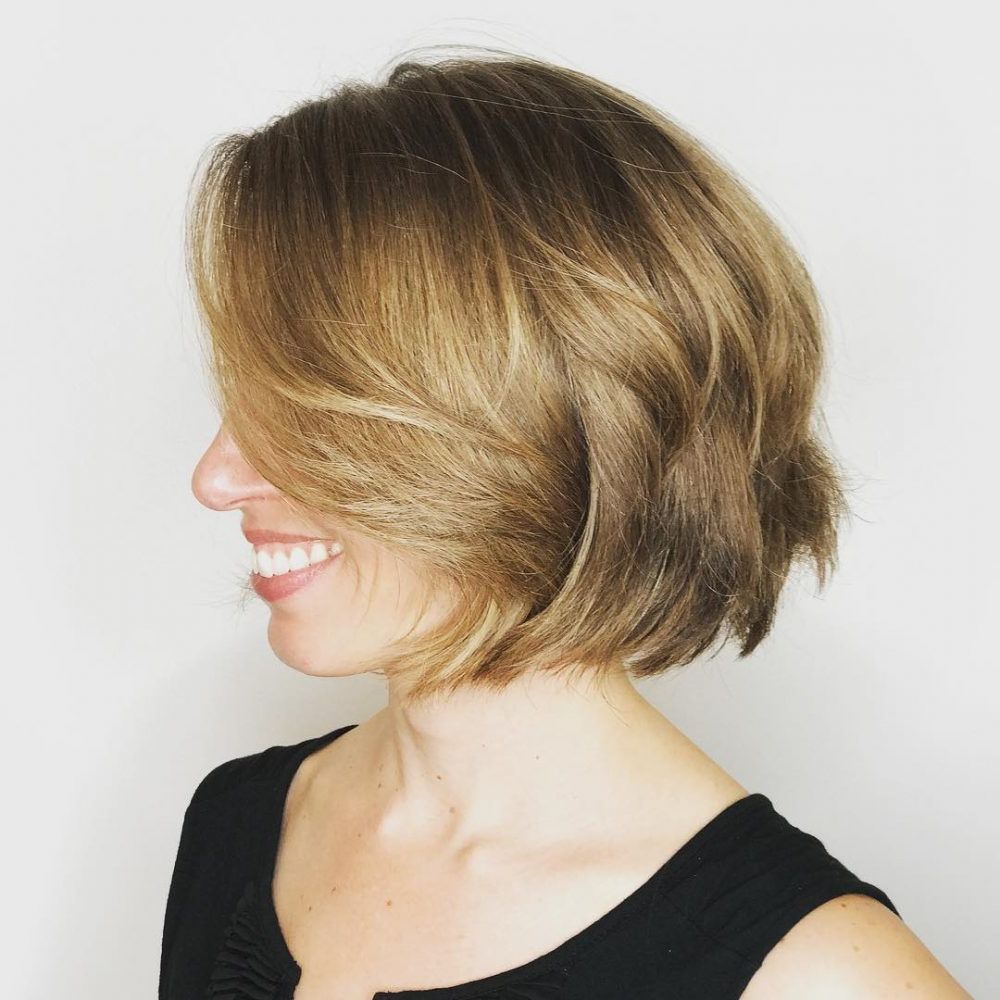 23 Cutest Chin Length Hairstyles (trending For 2018) Intended For Nape Length Brown Bob Hairstyles With Messy Curls (Photo 15 of 25)