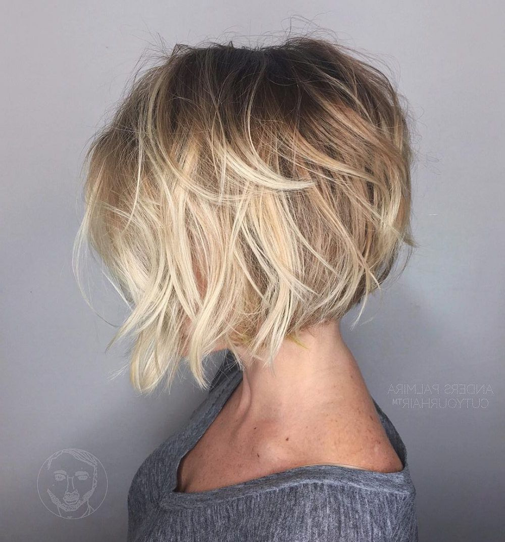 23 Perfect Hairstyles For Fine Hair In 2018 For Sexy Tousled Wavy Bob For Brunettes (Photo 14 of 25)
