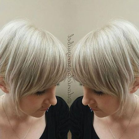 23 Short Blonde Hair With Bangs | Short Hairstyles 2017 – 2018 With Regard To Short Ash Blonde Bob Hairstyles With Feathered Bangs (View 9 of 25)