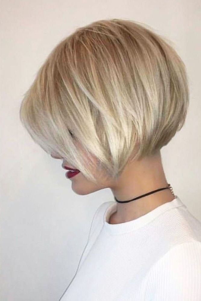 24 Short Hairstyles With Bangs For Glam Girls | Hair, Nails, Skin Throughout Short Ash Blonde Bob Hairstyles With Feathered Bangs (Photo 2 of 25)