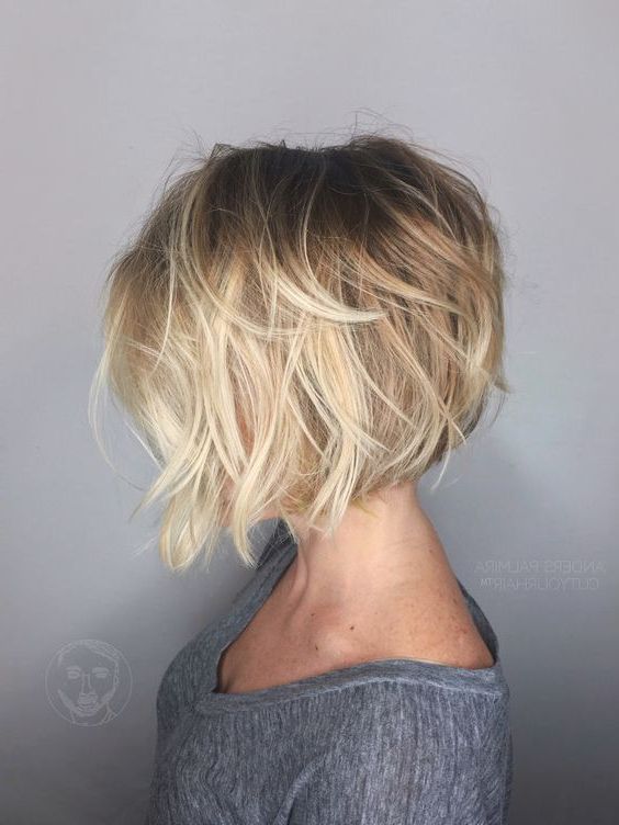 25 Cute Messy Bob Hairstyle Ideas For 2017 | Easy Hair Style Ideas Throughout Short Wavy Blonde Balayage Bob Hairstyles (View 7 of 25)