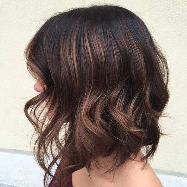 31 Gorgeous Long Bob Hairstyles | Stayglam With Layered Caramel Brown Bob Hairstyles (Photo 20 of 25)