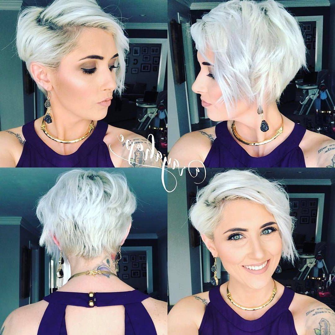 40 Best Short Hairstyles For Fine Hair 2018: Short Haircuts For Women Inside Platinum Blonde Short Hairstyles (View 17 of 25)